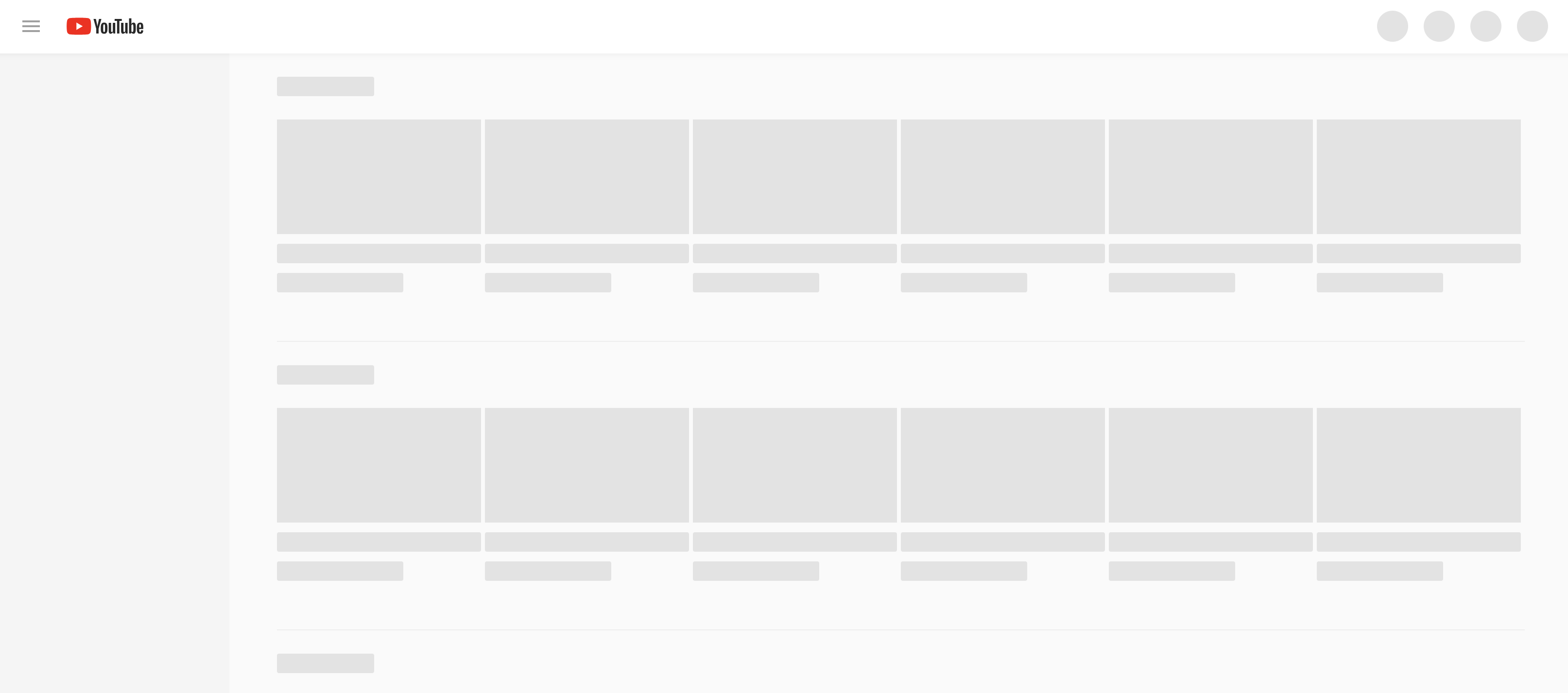 Skeleton loading na YouTube.com